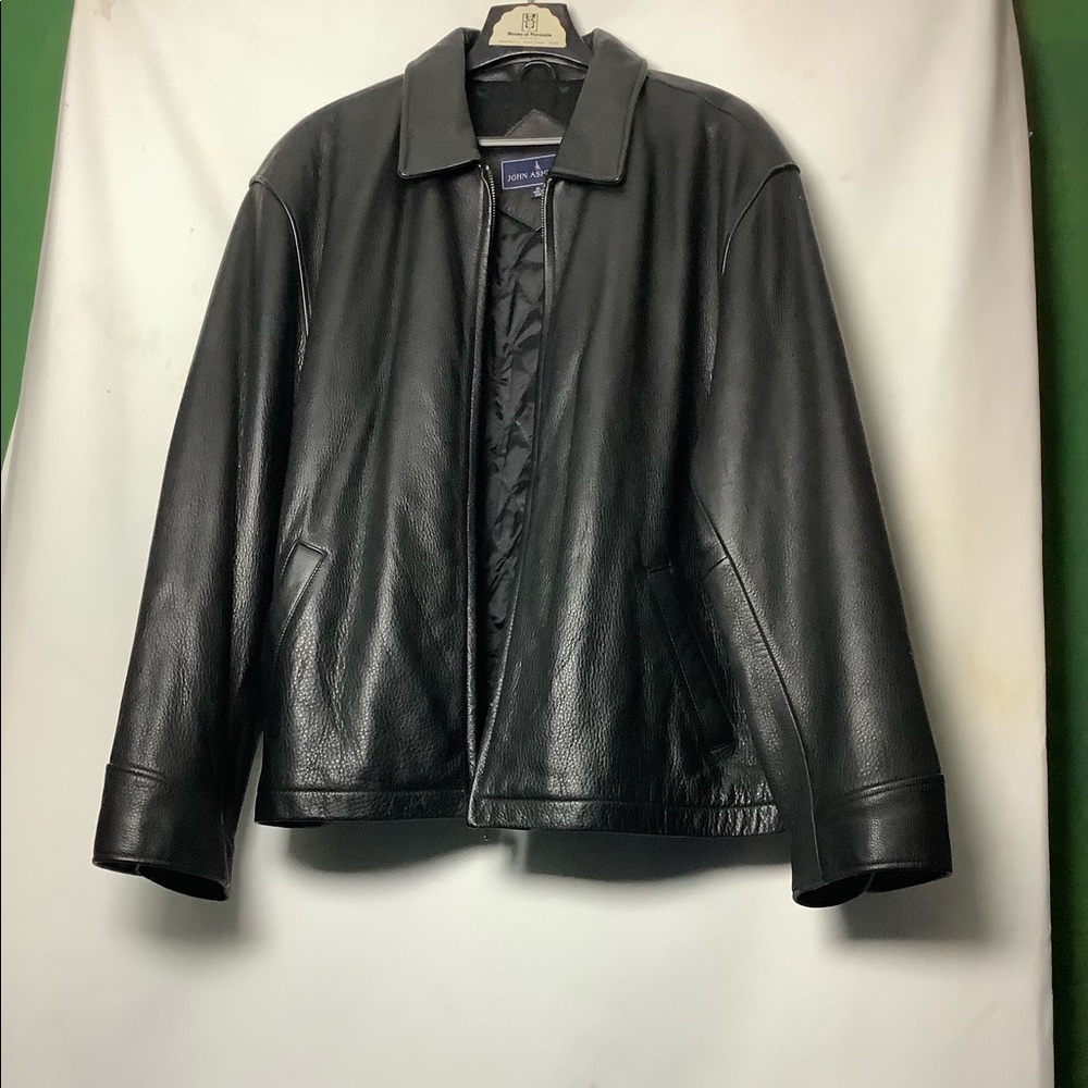 John Ashford !Make Offer! Leather HvyCoat Overcoat Biker Jacket